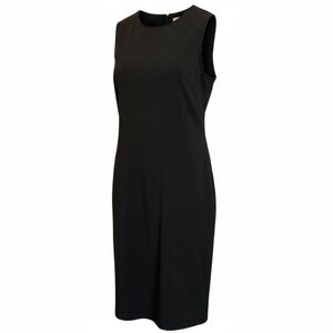 Chic Dark Gray Pinstriped Sleeveless Midi Dress